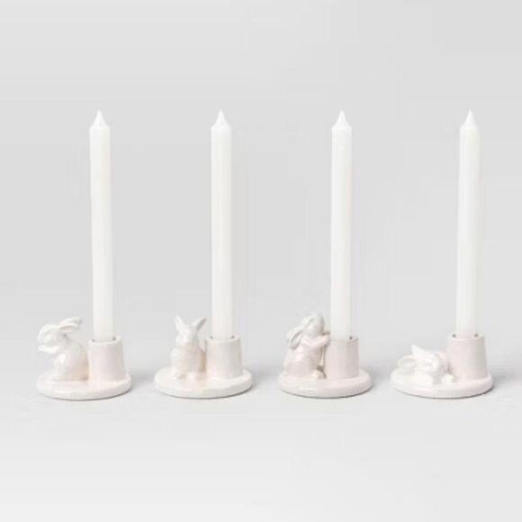 Bunny Rabbit Easter Taper Candle Holders 4 pack BNWT from Threshold - Picture 2 of 2